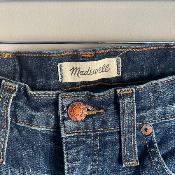 Madewell Medium Wash 9" High Rise Skinny‎ Jeans Distressed Size 27 Minimalist - Image 3