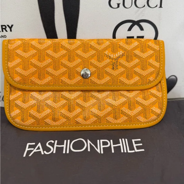 SOLD LOCALLY 🙌✨Goyard Orange/yellow Goyardine pouch Patterned Wallet - Image 2