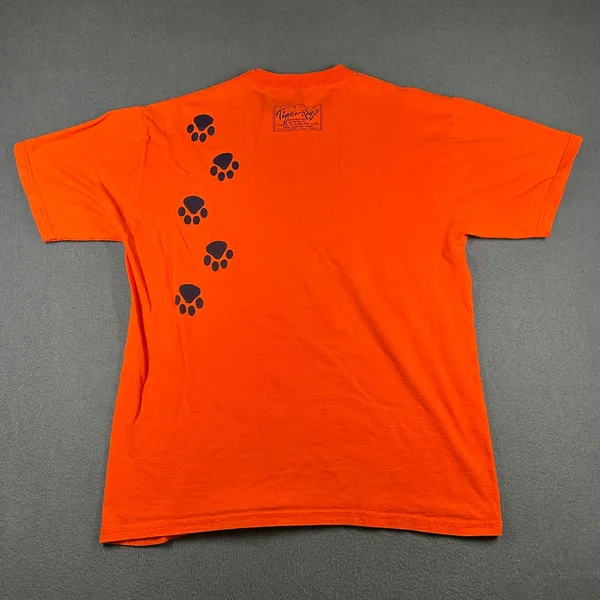 Vintage Auburn‎ Tigers T-shirt Russell Athletic Orange Medium SS Tiger Walk Tee - Image 7