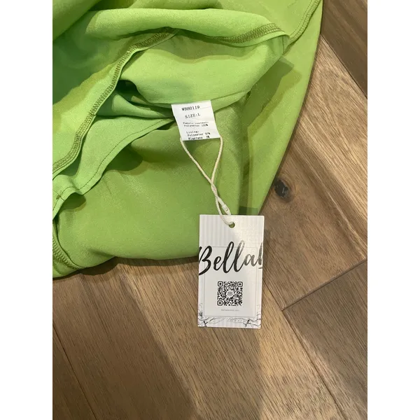 Bella Barnett One‑Shoulder Long Dress Size L Green Shimmer New With Tag - Image 6