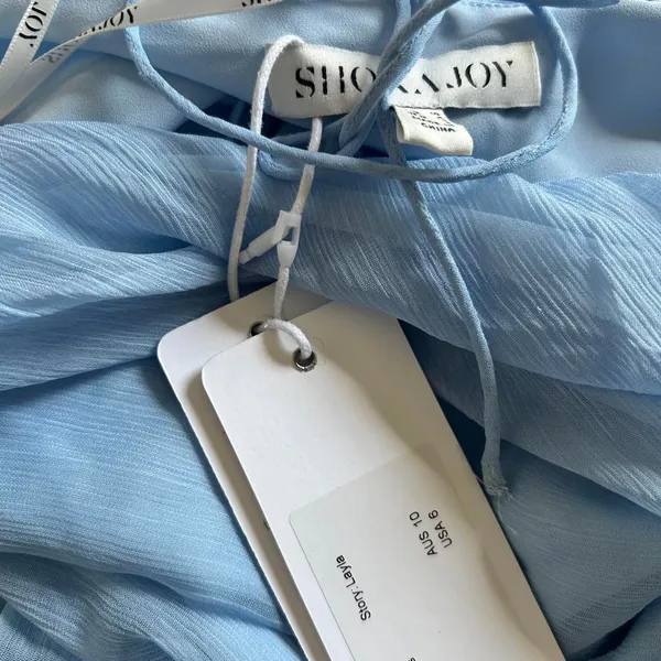 Shona Joy Layla Sky Blue Ruffle Long Sleeve Mini Dress Size 6 whimsi romantic - Image 4