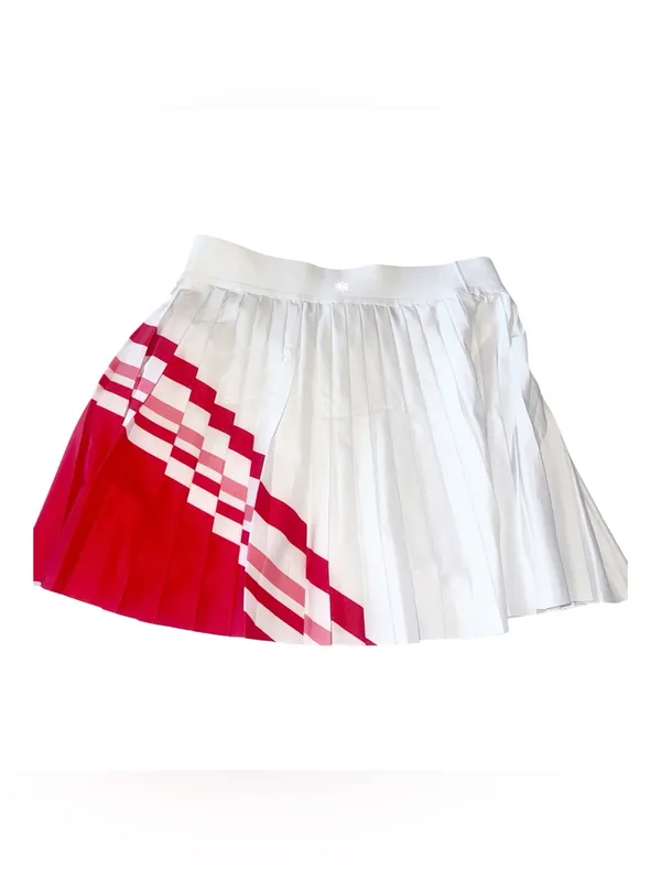 NWT $89 Athleta Women Skort Match Point Pleated Color Block XS Red White - Image 8