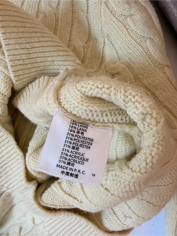 Brandy Melville Cream Cable-Knit Button Cardigan - Image 5