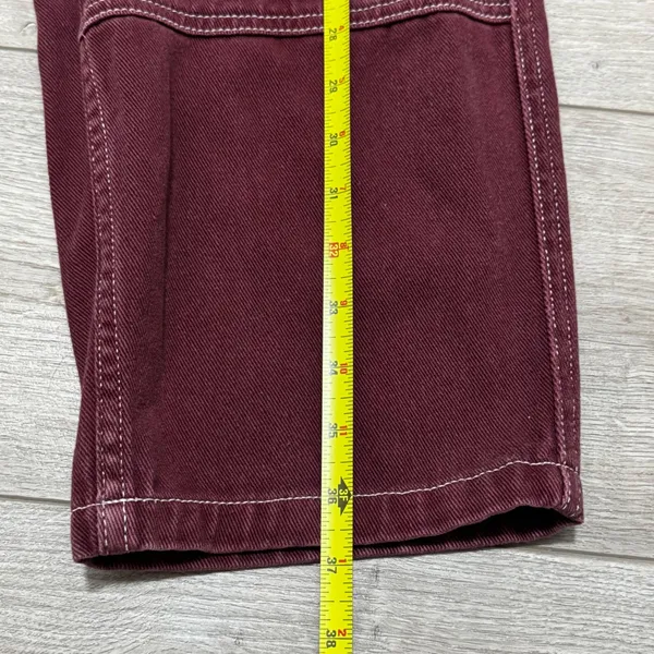 Empyre‎ Loose Fit Skate Pants Burgundy Double Knee Workwear Jeans Womens 28 y2k - Image 4