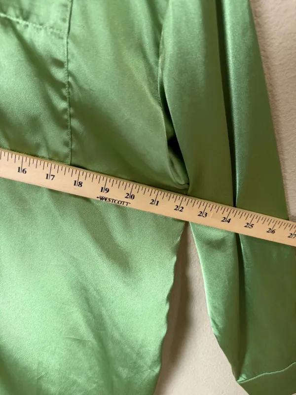 Princess Polly Oversized Satin Button Down Shirt Top Blouse Green Size Small / 2 - Image 5