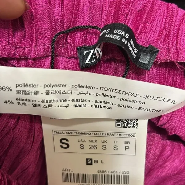 Zara Pink Pleated Wide Leg Pants(Size Small) - Image 5