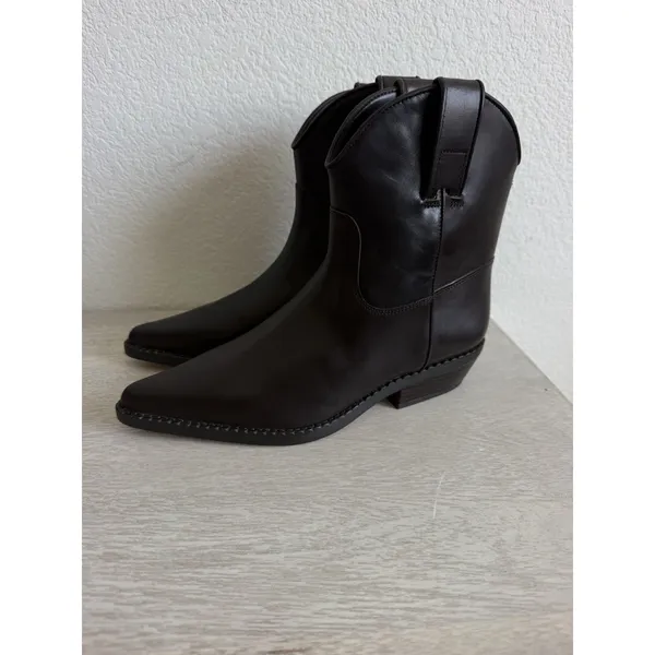 Michael Kors Noemie Women's Brown Leather Pull-On Ankle Bootie Pointed W 5.5 - Image 6