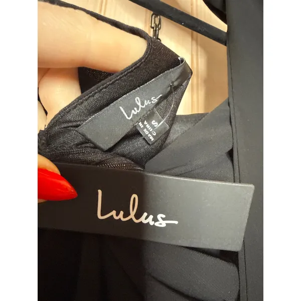 NWT Lulus Adeline Black One-Shoulder Scarf Maxi Dress Bridesmaid Banquet Size S - Image 6