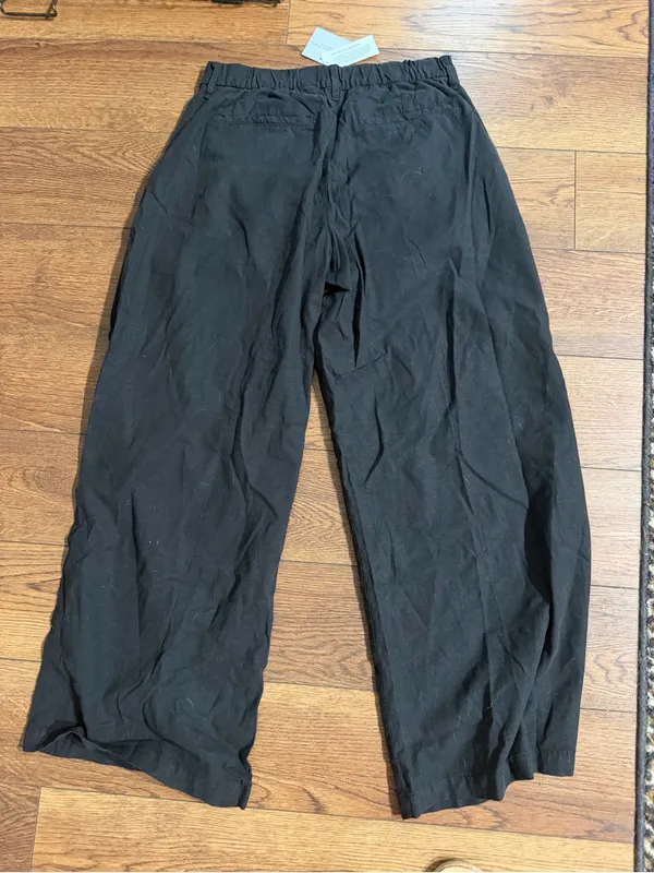 NWT American eagle low rise linen blend trouser size 4 regular black - Image 5