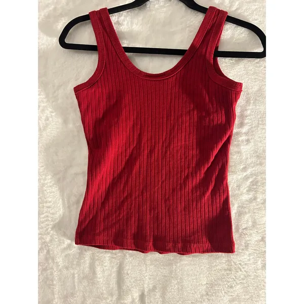 Women's Express XS Ribbed Tank with Rose NWT‎ Y2K - Image 3