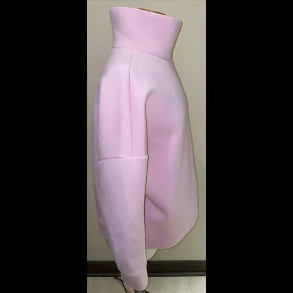 Project Runway Womens Sweatshirt Top Pink 3/4 Sleeves Mock Neck Stretch‎ M - Image 2