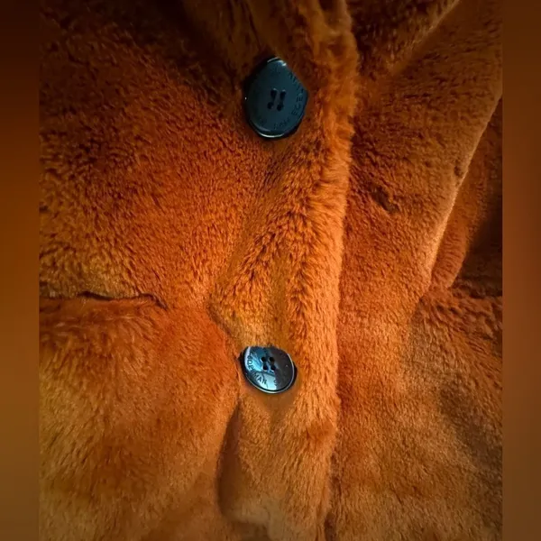SAM EDELMAN Faux Fur Coat in Cognac, Size Large, New without tag - Image 15