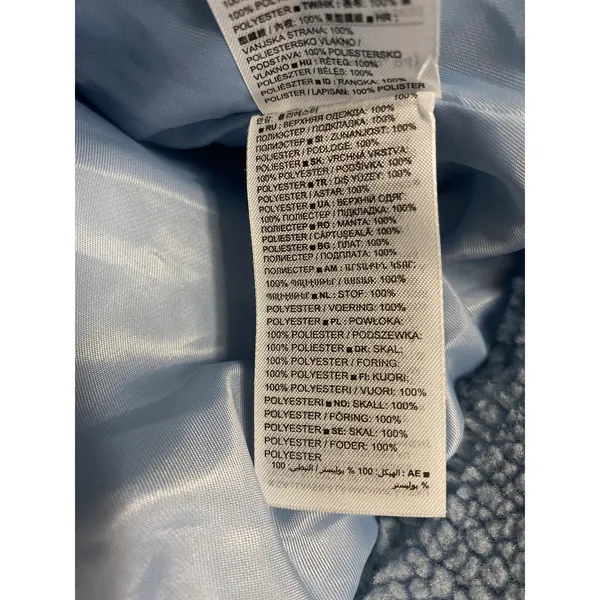 Gap Blue Sherpa Fleece Wide Collar Full Zip Long Sleeve Bomber Coat Jacket Sz S - Image 5