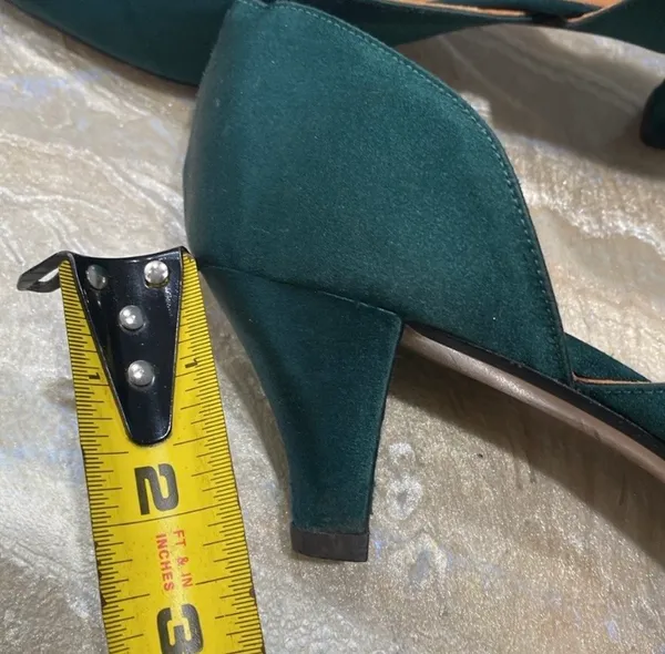 Giorgio Armani Green Pumps Short Heels Women Shoes Size 8.5 / Preowned - Image 8
