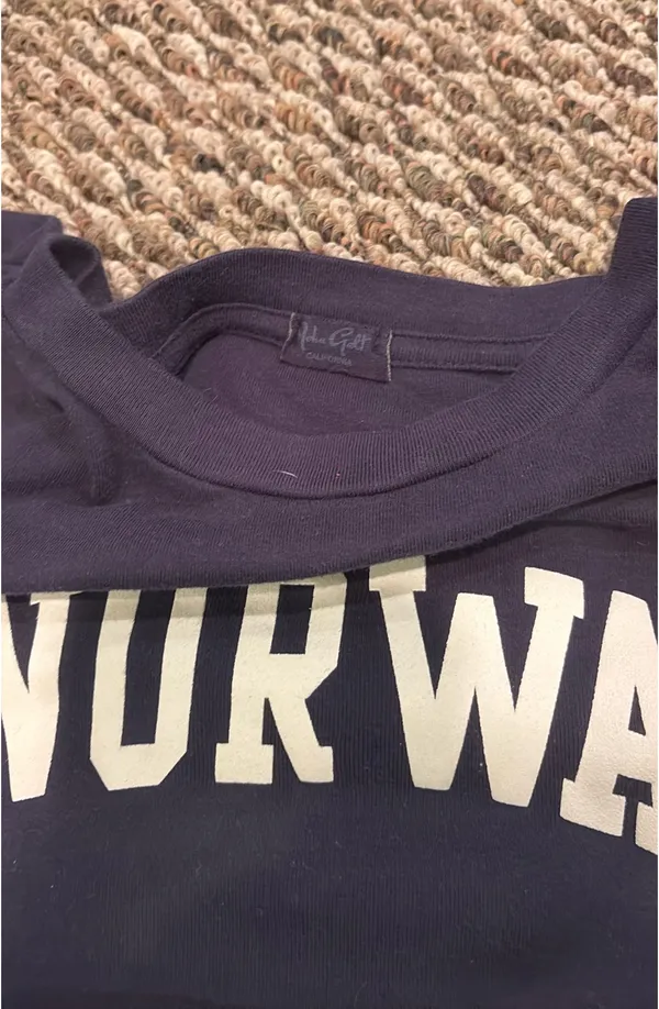 Brandy Melville Norway T-Shirt Navy - Image 2