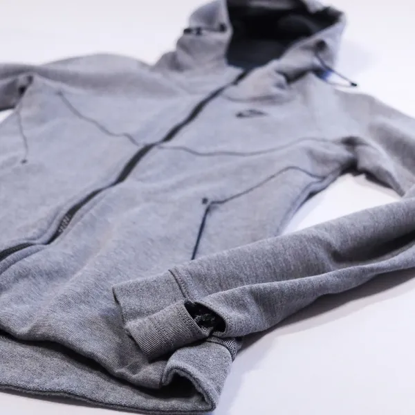 Nike Tech Fleece Hoodie Women XS Gray Full Zip Scuba Neck Jacket 842845-092 - Image 3