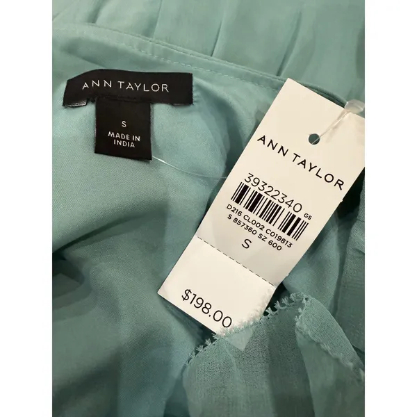 Ann Taylor Sage Blue Ruffle Tiered‎ Maxi Dress Size S Fairycore Romantic - Image 6
