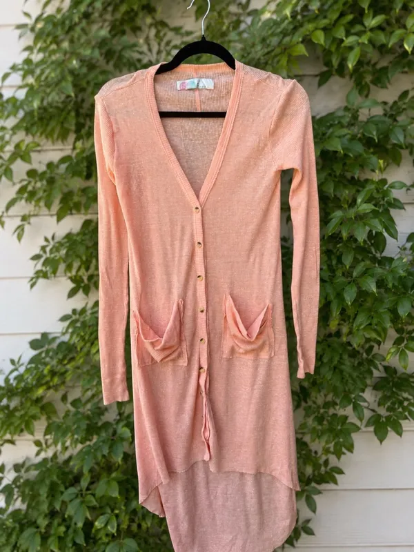 Free People "Ribbed Up" Maxi Cardigan XS - Image 3