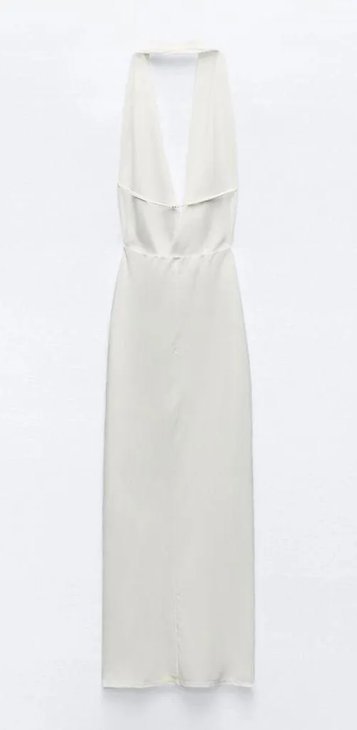 Zara maxi dress gown bodycon halter plunge neck party formal wedding evening - Image 18