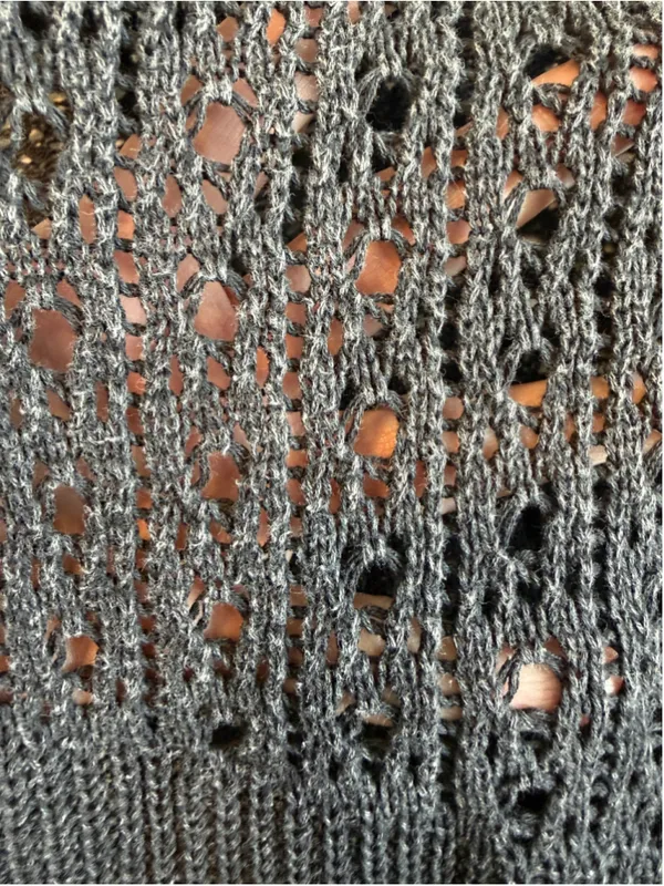 American Eagle Outfitters Cardigan L Open Knit Boho Grunge Granola Girl S8 - Image 6