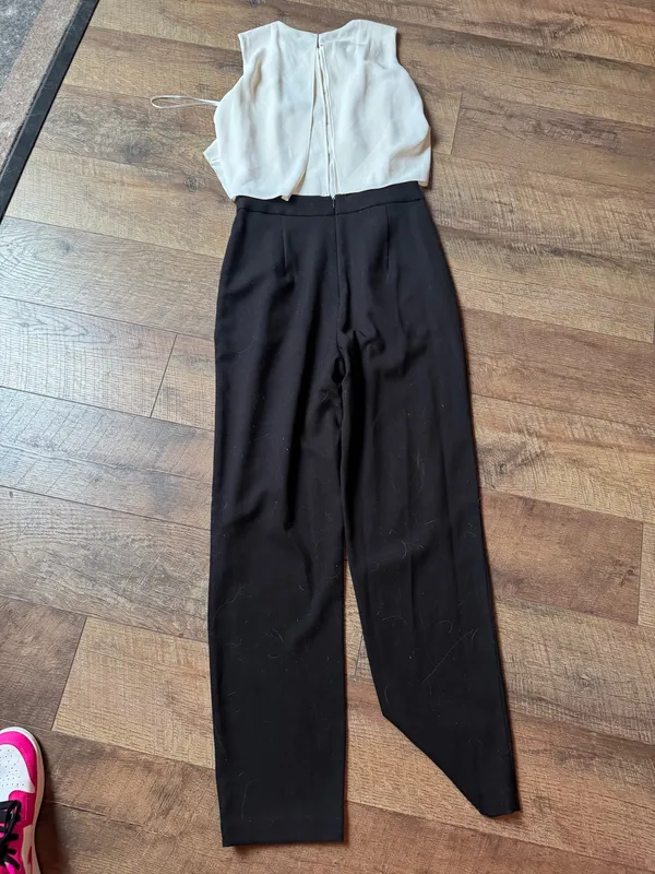 Massimo Dutti NWT Black & Ivory Sleeveless Jumpsuit | Size 4 - Image 5