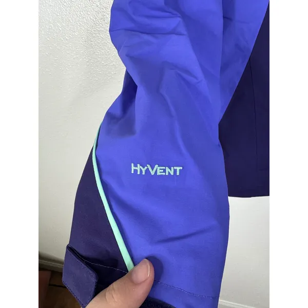The North Face HyVent Purple Blue Colorblock Fleece Lined Ski Jacket Womens S - Image 8