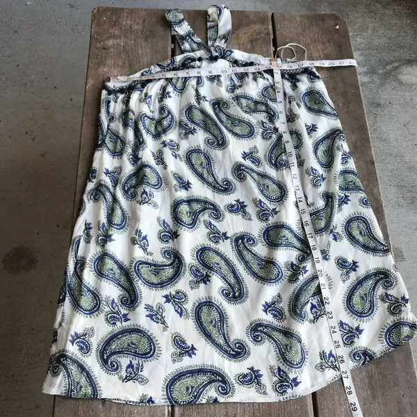 Skies Are Blue Pom Pom Paisley Halter Dress NEW NWT‎ White Size Small - Image 5