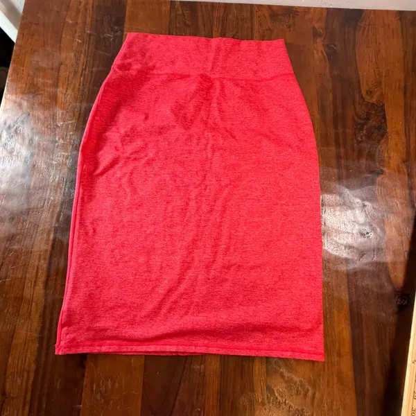 OFFLINE by Aerie The Hugger Real Good Red Heathered Bodycon Midi Skirt Large - Image 2