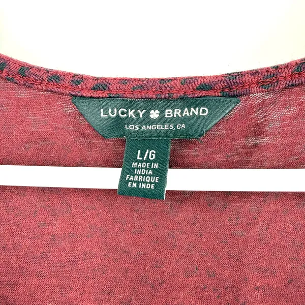 Lucky Brand Size Large Short Sleeve Blouse Tee Shirt Peplum Style‎ Top - Image 4
