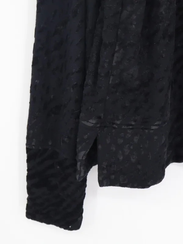 Majestic Filatures Woman's Black Burnout Velvet Cowl Neck Long Sleeve Top XL - Image 8