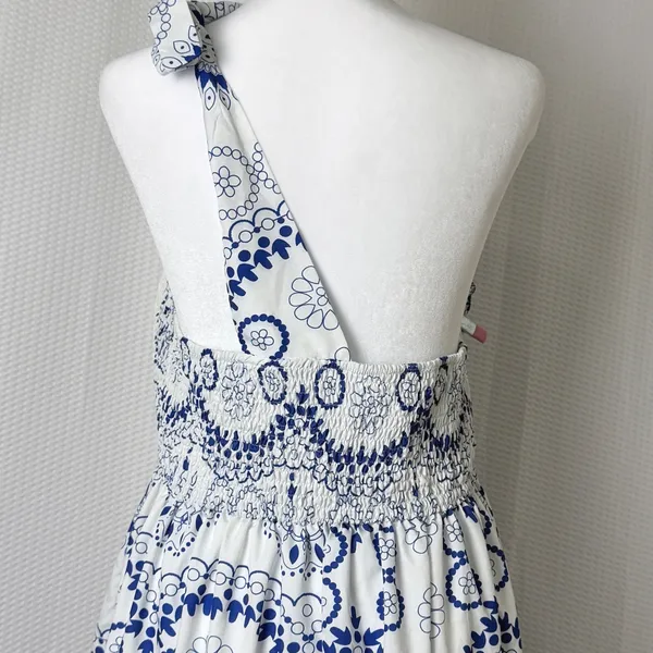 Hapsha Curve Maxi Dress Women 2XL Blue One Shoulder Smocked Tiered Boho Beachy - Image 10