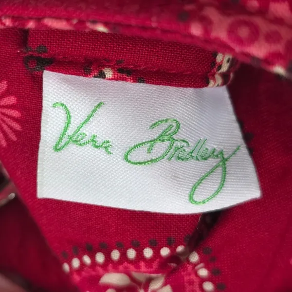 Vera‎ Bradley Handbag Womens Small Red Paisley Quilted Cotton Boho Bag - Image 5