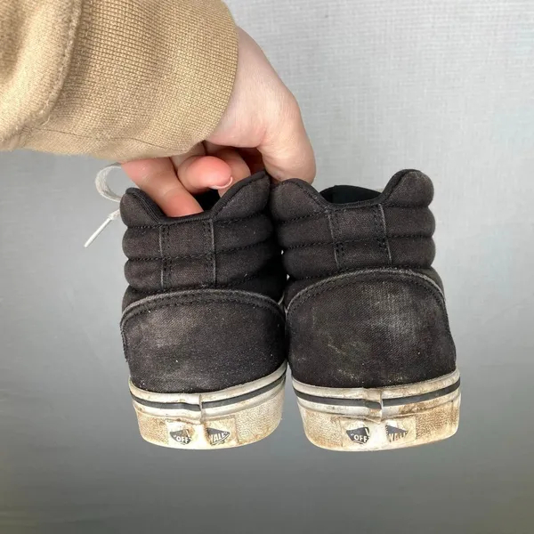 Vans Black Sk8-Hi High Top Sneakers Women Size 7.5 Lace Up Skateboarding‎ Shoes - Image 3