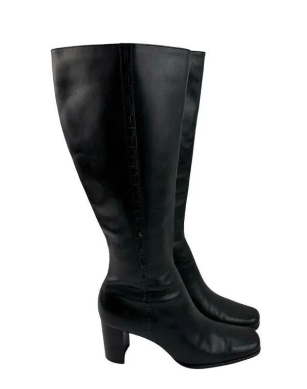*Worthington Renee Boots Women’s Size 8 Black Leather Tall Classic Dark Acadamia - Image 4