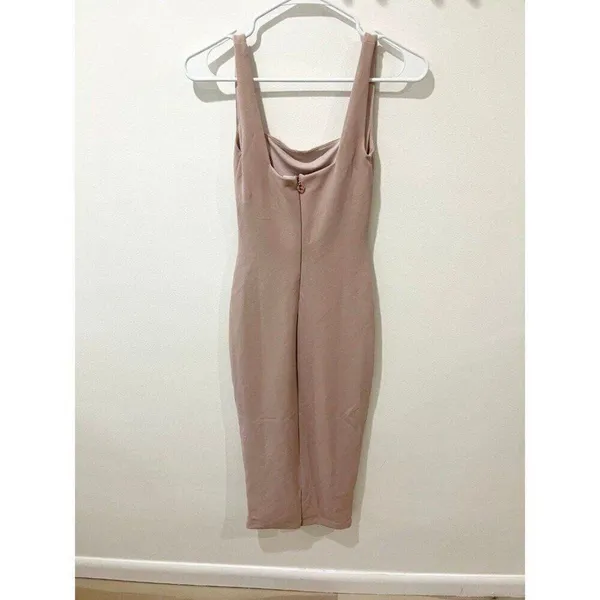 Nookie NWT Women XS Nude Blush Pink Square Neck Midi Dress Minimalist Luxury - Image 7
