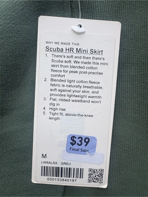 Scuba High Rise Mini Skirt Green Eucalyptus Medium New with tags - Image 8