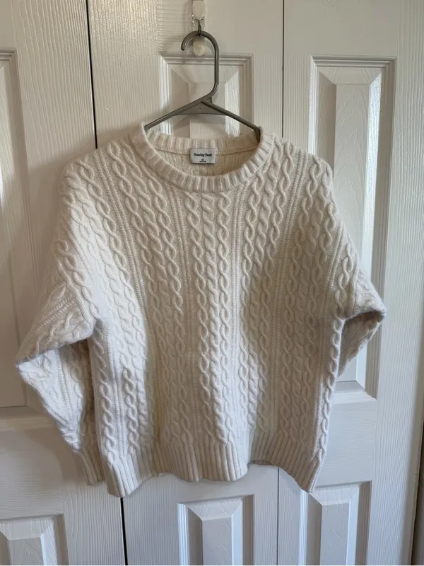 Aritzia Sunday Best Peggy Wool Blend Sweater Cream Size XS - Image 2
