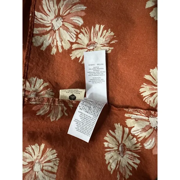 Madewell Women's Wrap Floral Print Mini Dress Burnt Orange/ Rusty Size XL EUC - Image 13