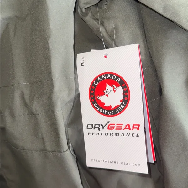 NWT Canada Weather Gear Large Green Hooded Rain Jacket DryGear Performance L - Image 7