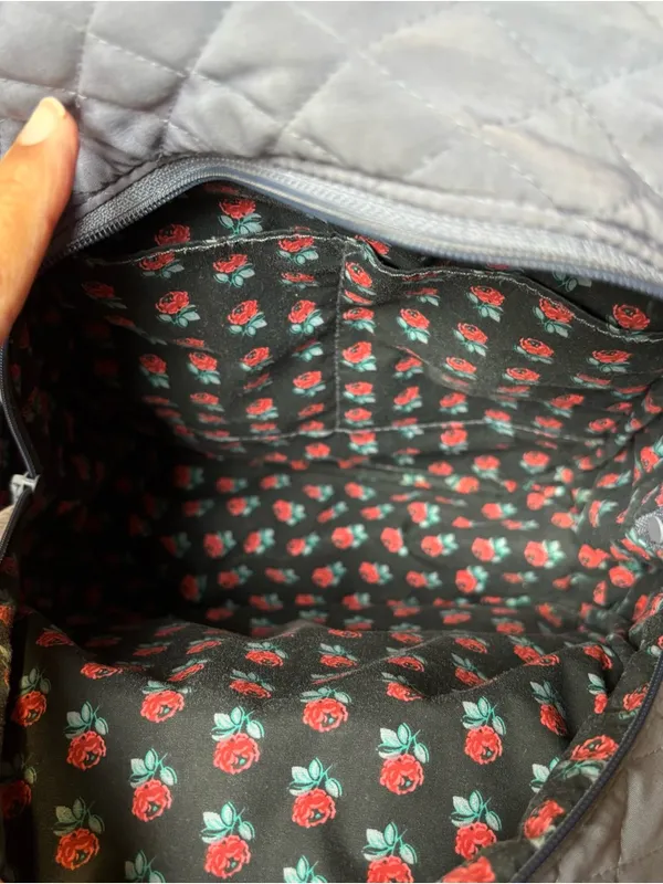 Vera Bradley Essential Compact Quilted Light Gray Mini Backpack - Image 7