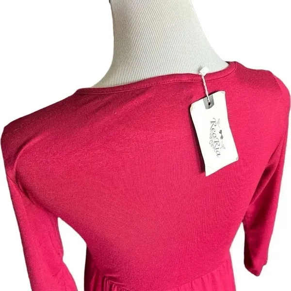 NWT Womens ReoRia 3/4 Sleeve Cranberry Jersey Knit Maxi Dress - Sz S - Image 4
