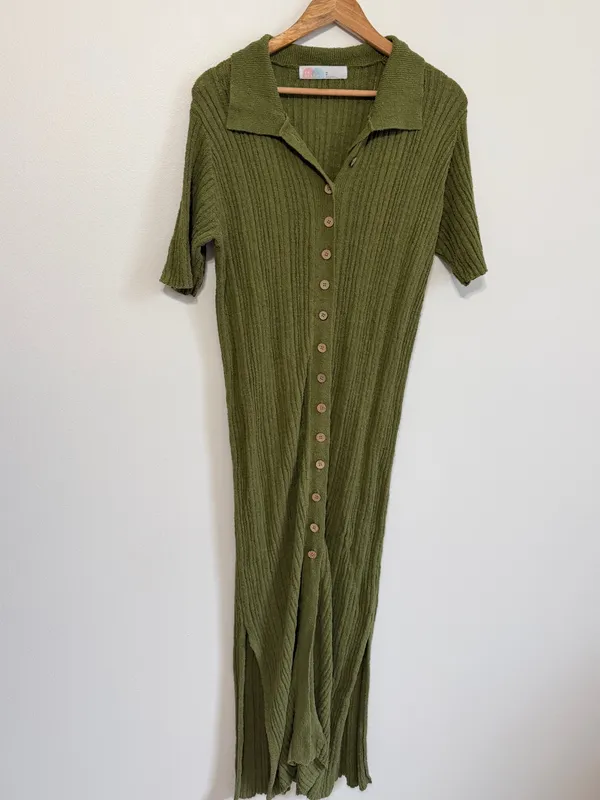 Free People Beach Riding Waves Knit Longline Cardigan Sweater Dress Size Medium - Image 2