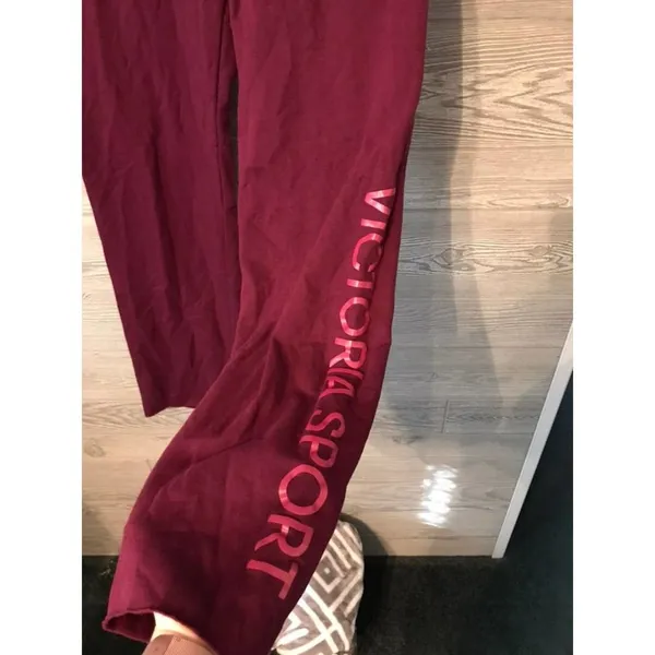 Victoria's Secret Victoria Sport Burgundy Jogger Sweatpants Lounge Drawstring Athletic‎ Logo XS - Image 2