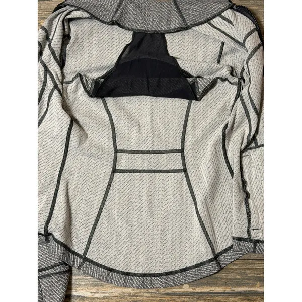 Lululemon Define Jacket‎ Gray Black White Herringbone Full Zip Athletic Size 2/4 - Image 9