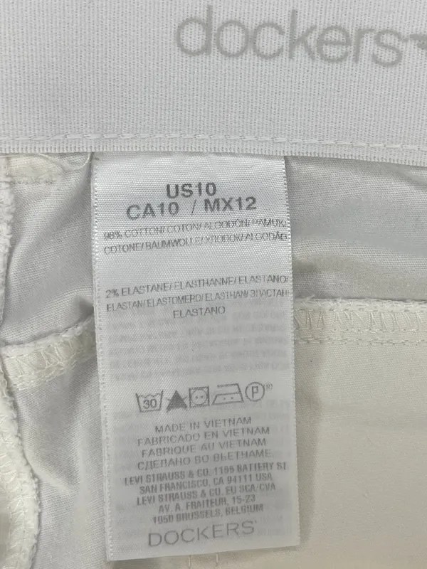 Dockers Womens White Crops Capris Pants Size 10 Comfort Stretch Waistband - Image 4