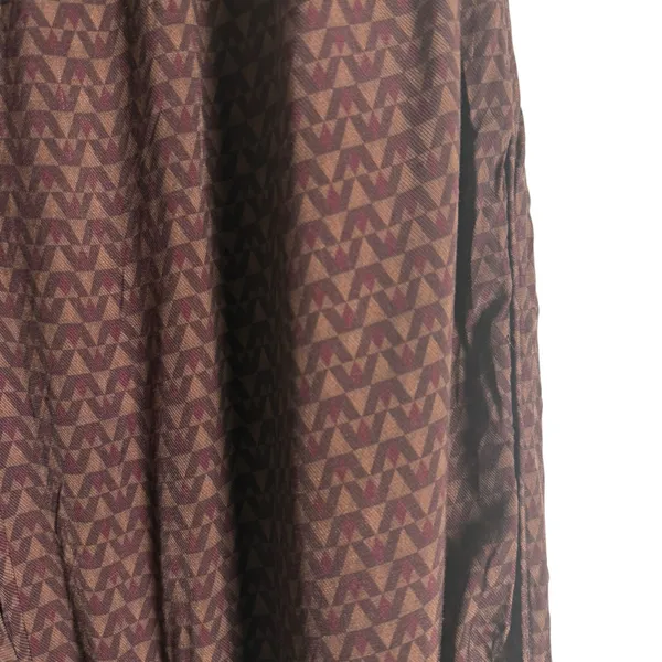 Splendid Lumi Maroon Wide Leg Geometric Print Satin Pants Size XL - Image 7