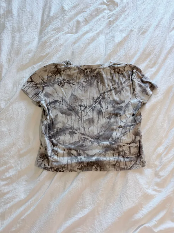 Cropped Camo Tee Gray Size M - Image 2