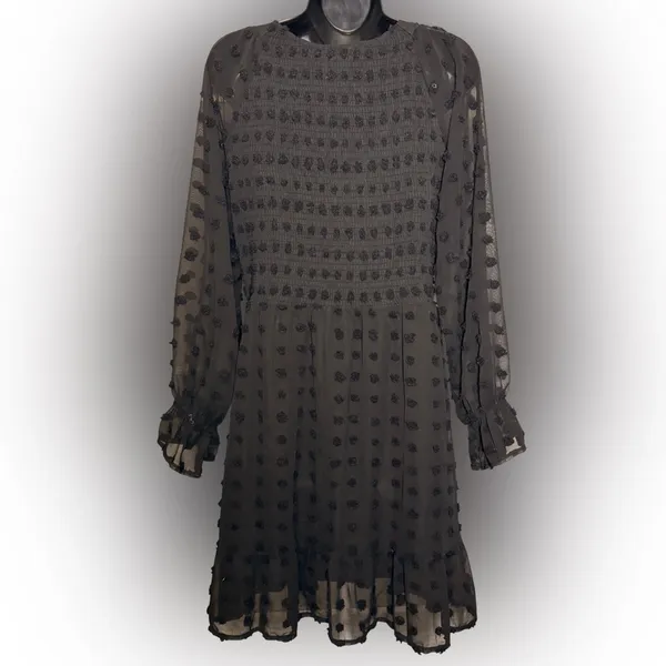 Chic Black Long Sleeve Dress Size L - Image 4