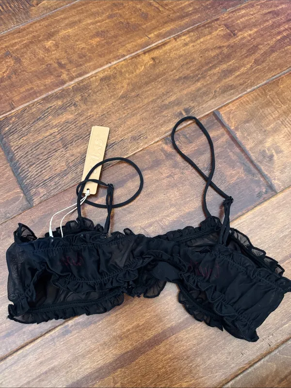 Nwt Skims Sleepover Mesh "Truth Or Dare" Triangle Bralette - Image 4