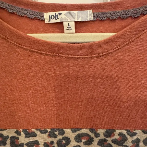 Jolt Rust and Leopard Print Top - Image 5